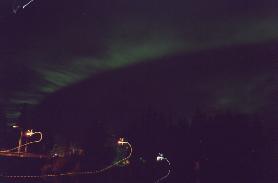 Pokus o foto polární záře, Fairbanks, Aljaška